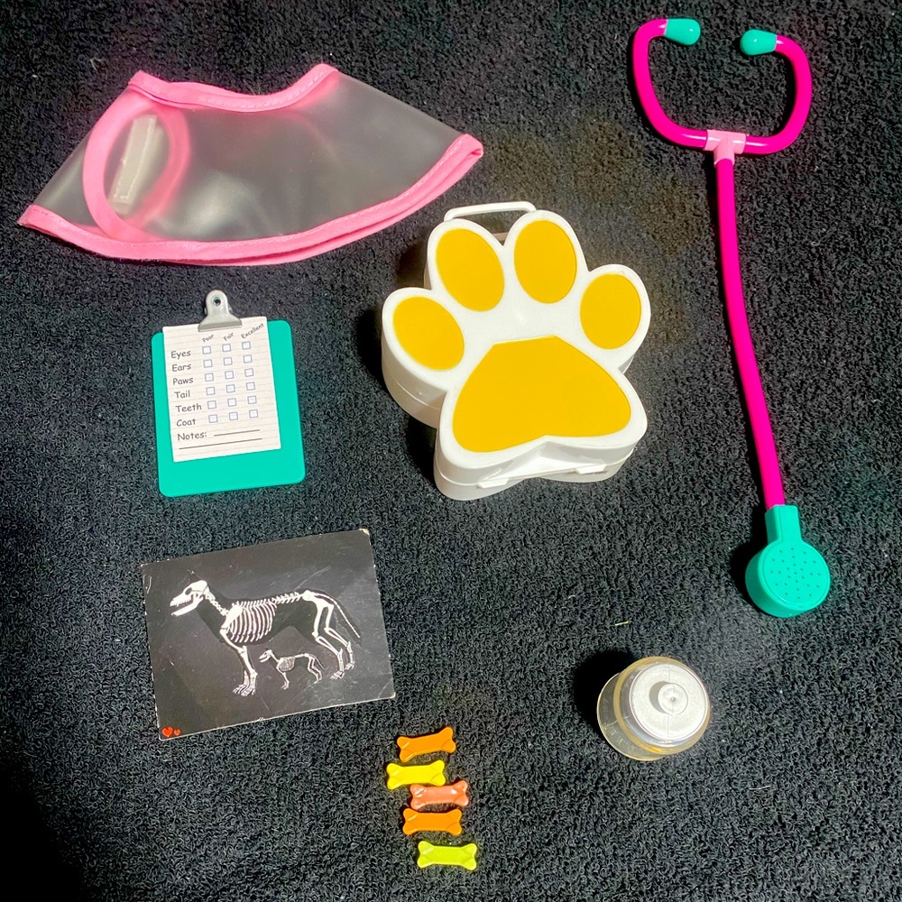 18 in doll, vet and grooming kit